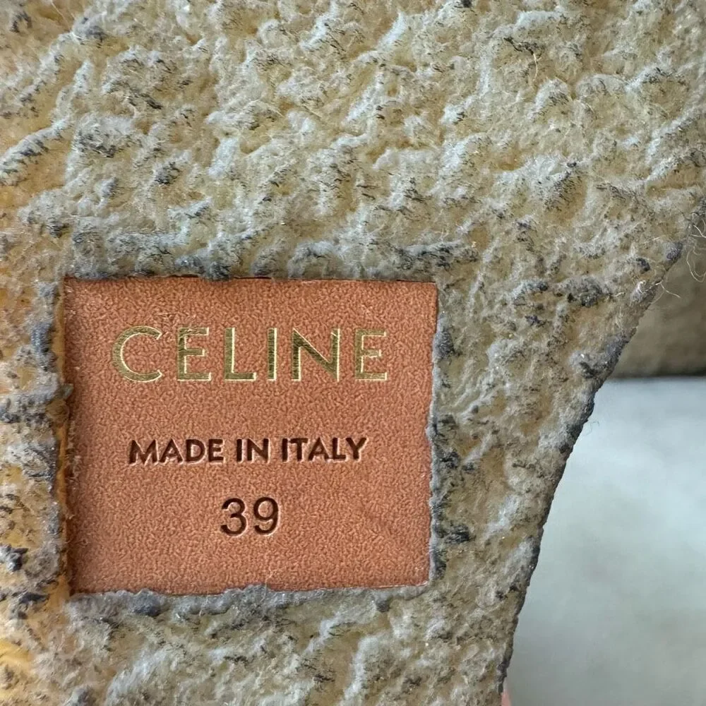 CELINE Italy MANON wedge sole lace-up shoes RM1129 39(26cm) Brown Leather